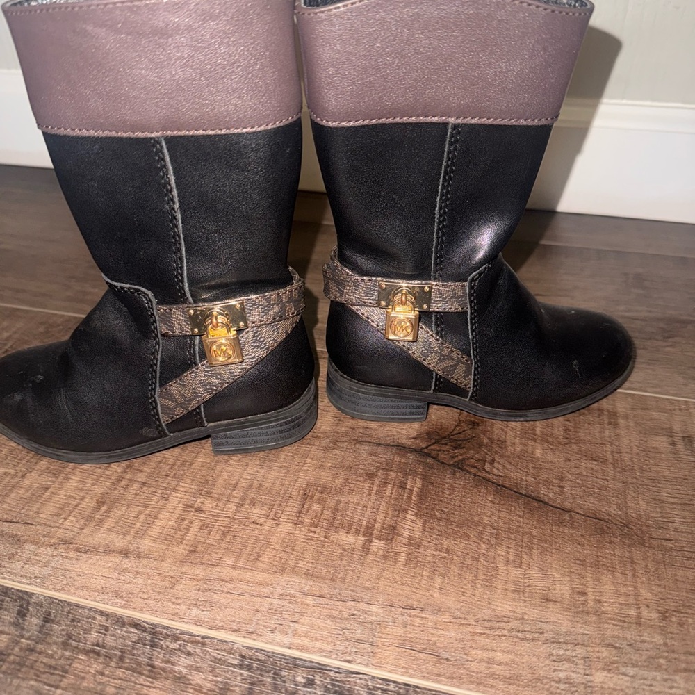 Michael Kors Black and Brown Toddler 6 Riding Boots